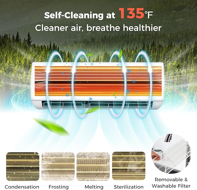 COSTWAY 24000BTU Mini Split Air Conditioner& Heater, 18.5 SEER2 208-230V