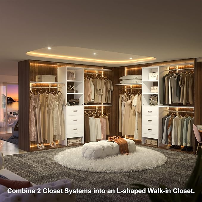 Armocity 96 Inches Closet System, 8FT Walk In Closet Organizer