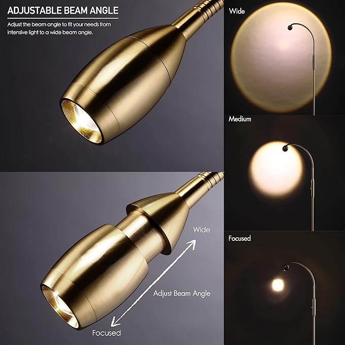 O’Bright Ray – Adjustable LED Beam Floor Lamp, Dimmable and Zoomable Spotlight