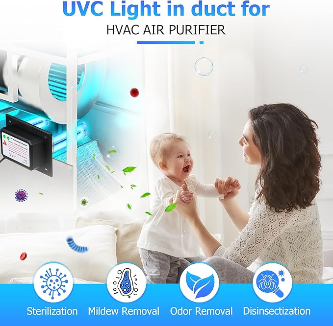 Qualirey 26W HVAC UV Light Sanitizer Air Purifier