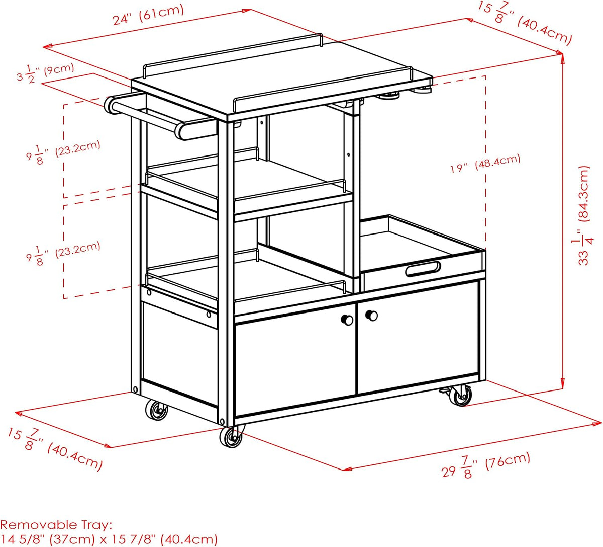 Winsome Wood Galen Entertainment Cart