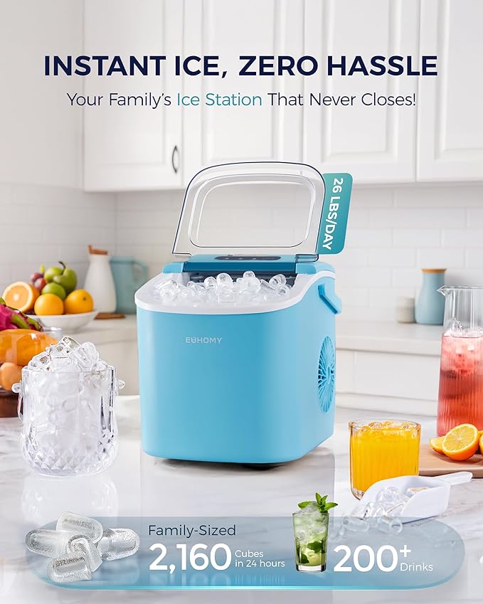 EUHOMY Countertop Ice Maker Machine