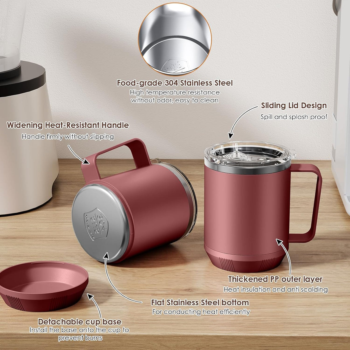 Coffee Mug Warmer Set for Desk, Coffee Warmer & 16oz Heated Mug