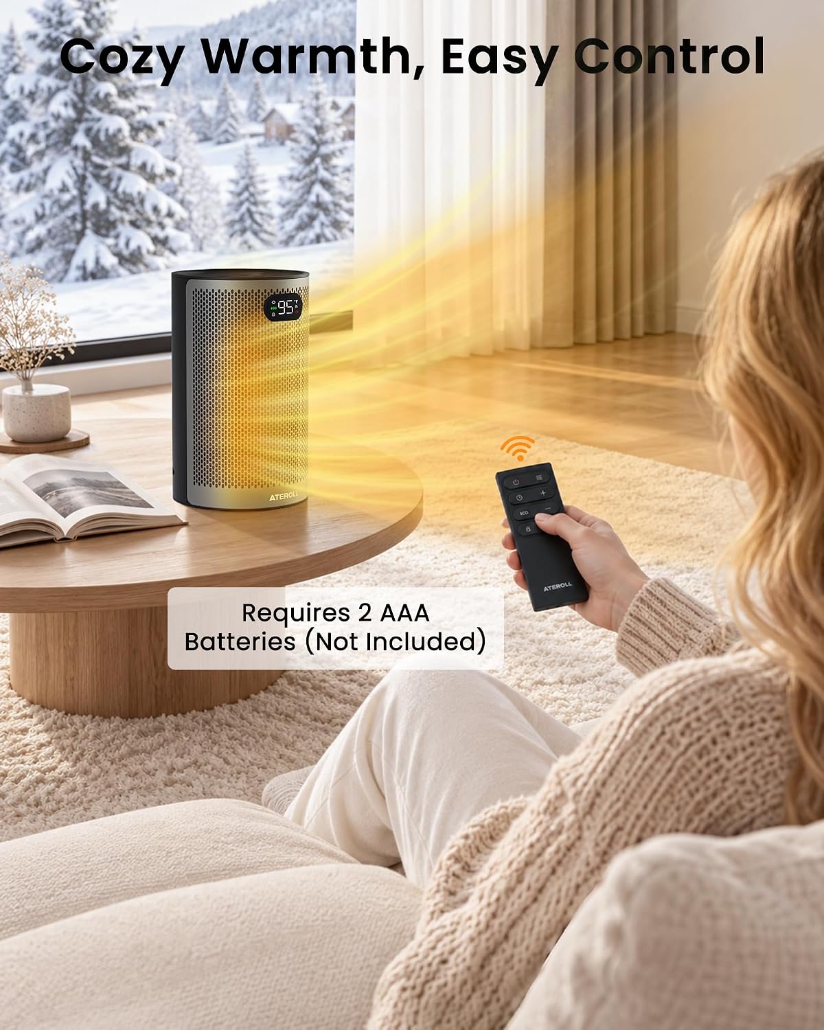Space Heater, Portable Heaters for Indoor Use with Remote