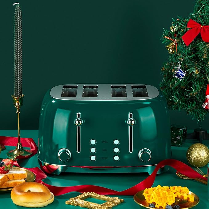 Roter Mond 4 Slice Toaster Retro Stainless Steel
