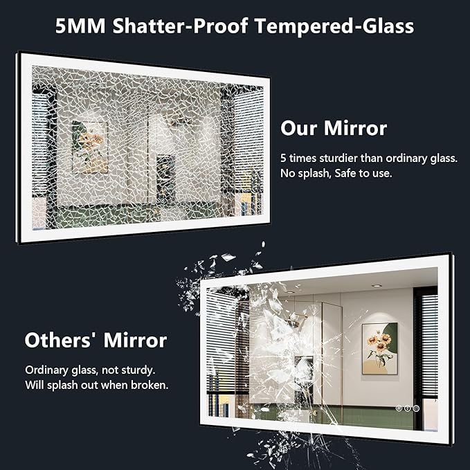YEELAIT 28x32 Inch LED Bathroom Mirror