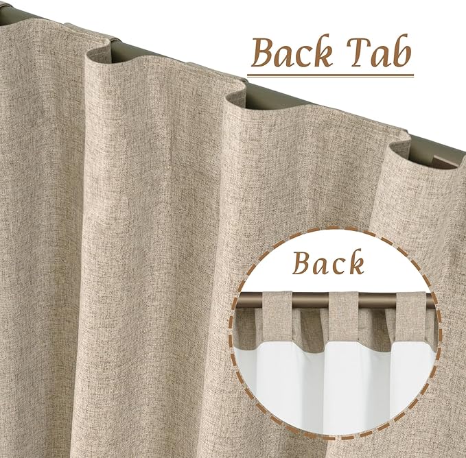 LAMIT Linen Full Blackout Window Curtains