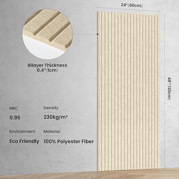 5 Pack Acoustic Panels, Premium Wall Sound Absorbing Panels, Decorative Sound