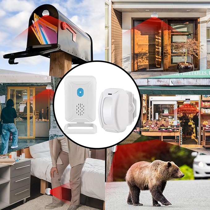 KCMYTONER Wireless Motion Sensor Door Chime, Entry Alert Chime