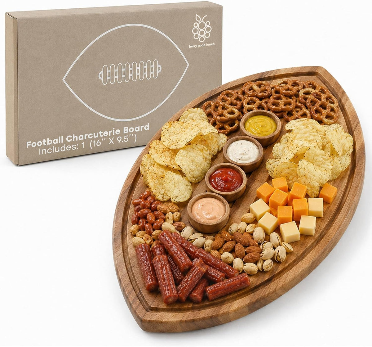 American Football Charcuterie Board 16X9.5 Inch, Game Day Hosting Tray