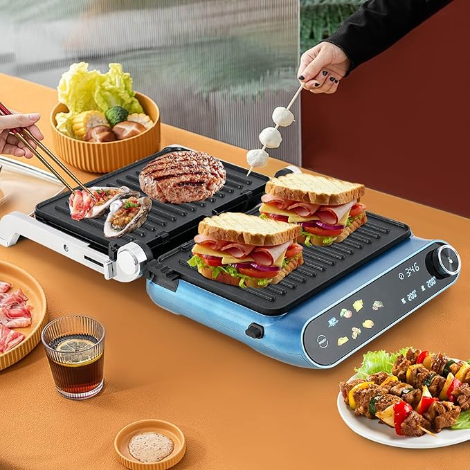 COSTWAY Panini Press, 1200W Sandwich Maker