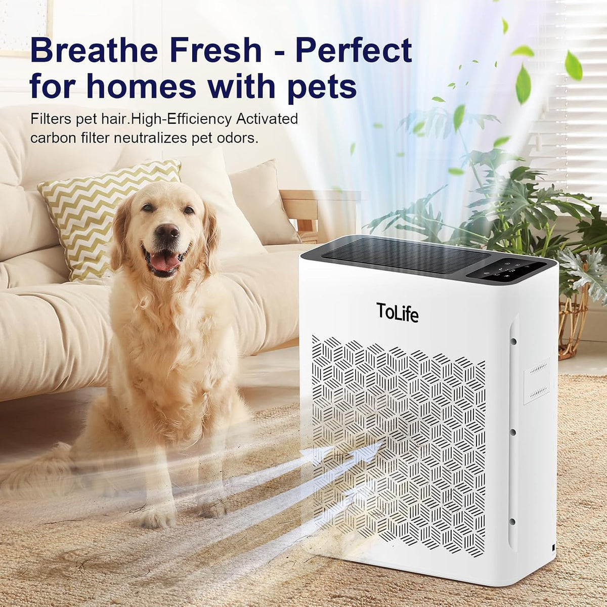 Tolife Air Purifier for Home Large Room up to 1095 Ft² with Sleep Mode