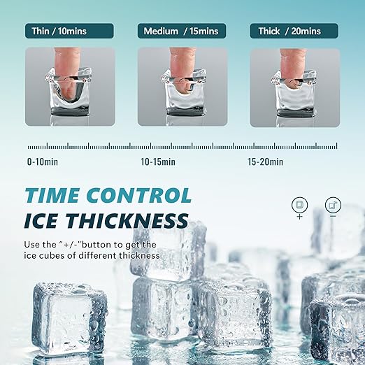 EUHOMY Ice Cube Maker Machine Countertop, 2 Ways to Add Water, 45Lbs/Day 24 Pcs