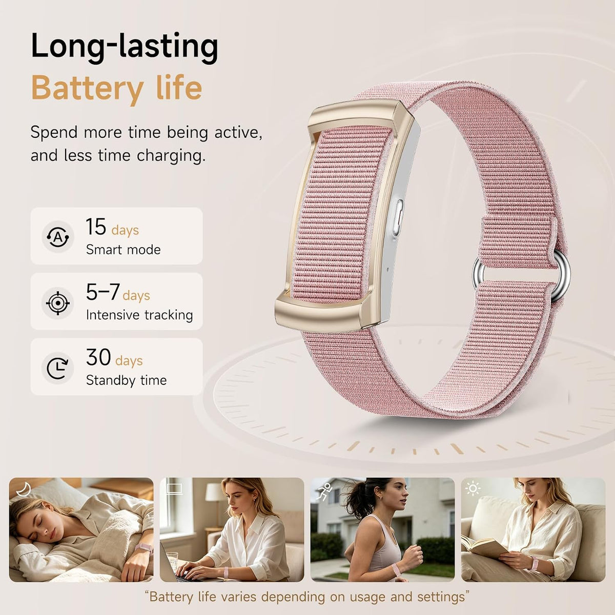Screenless Fitness Tracker for Women, 24/7 Activity Health Tracker