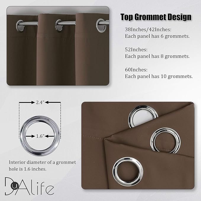 DUALIFE 120 Inches Long Coffee Colour Curtains