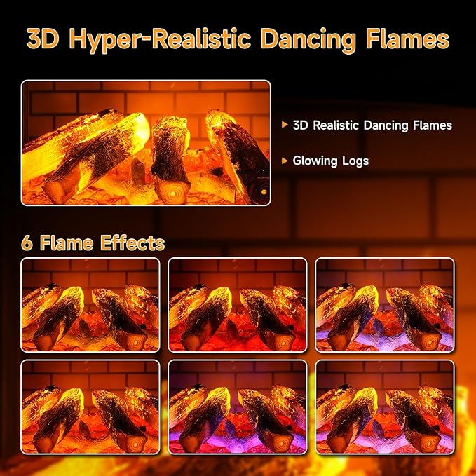 24″ Freestanding Electric Fireplace Stove