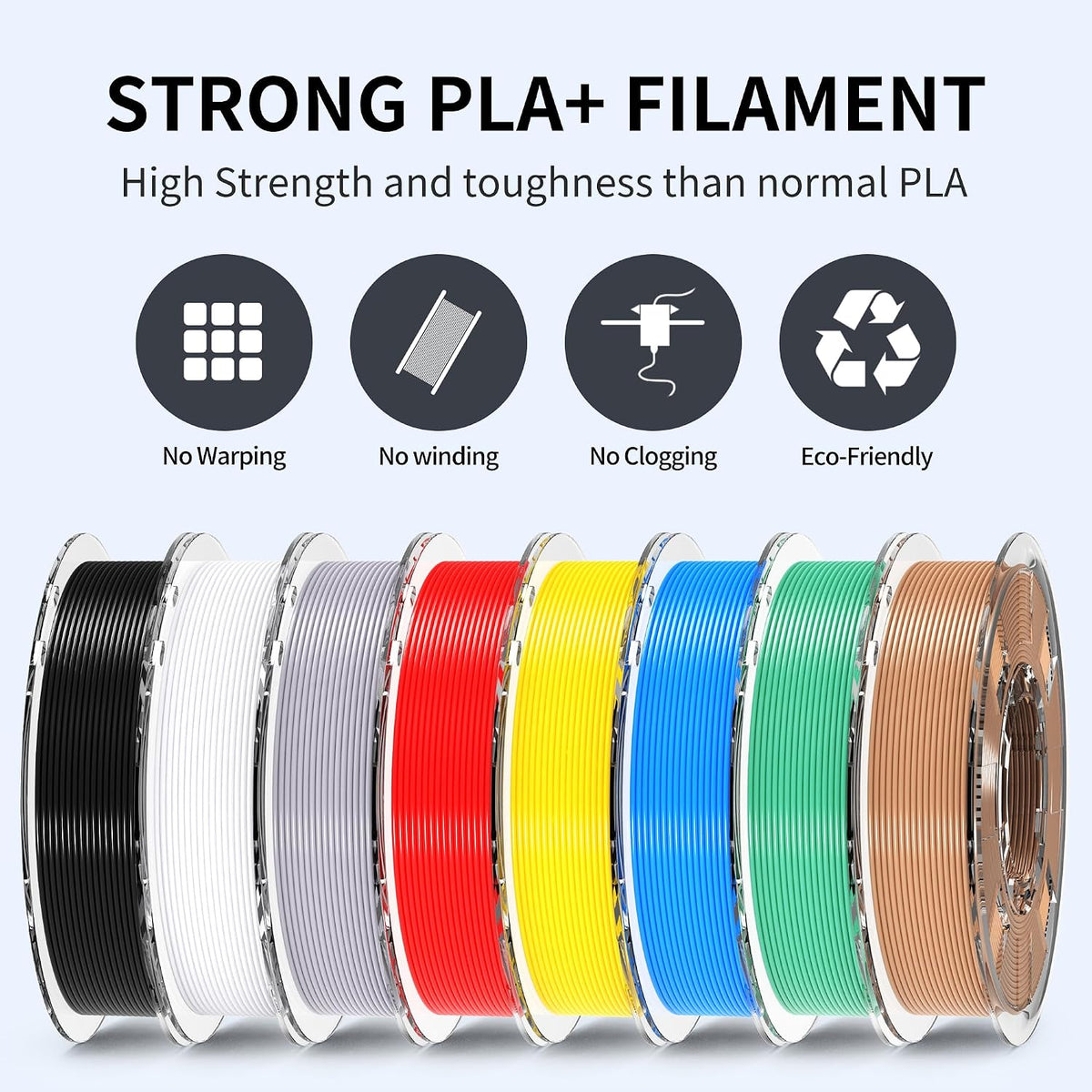 RAMBERY 200gx16 PLA+ Filament Bundle 1.75mm, 16 Colors PLA Plus 3D Printing F...