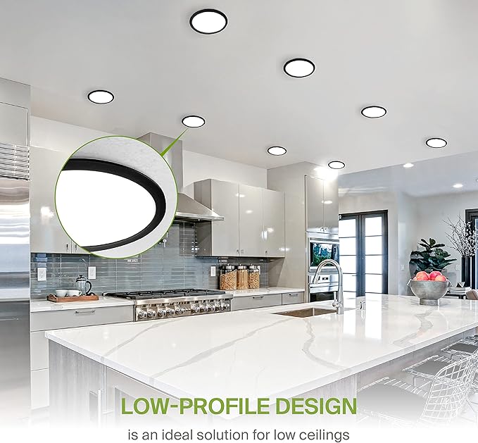 ASD 4 Pack 11/12 Inch LED Recessed Lighting 24W, 5 CCT 2700K-5000K CRI90+