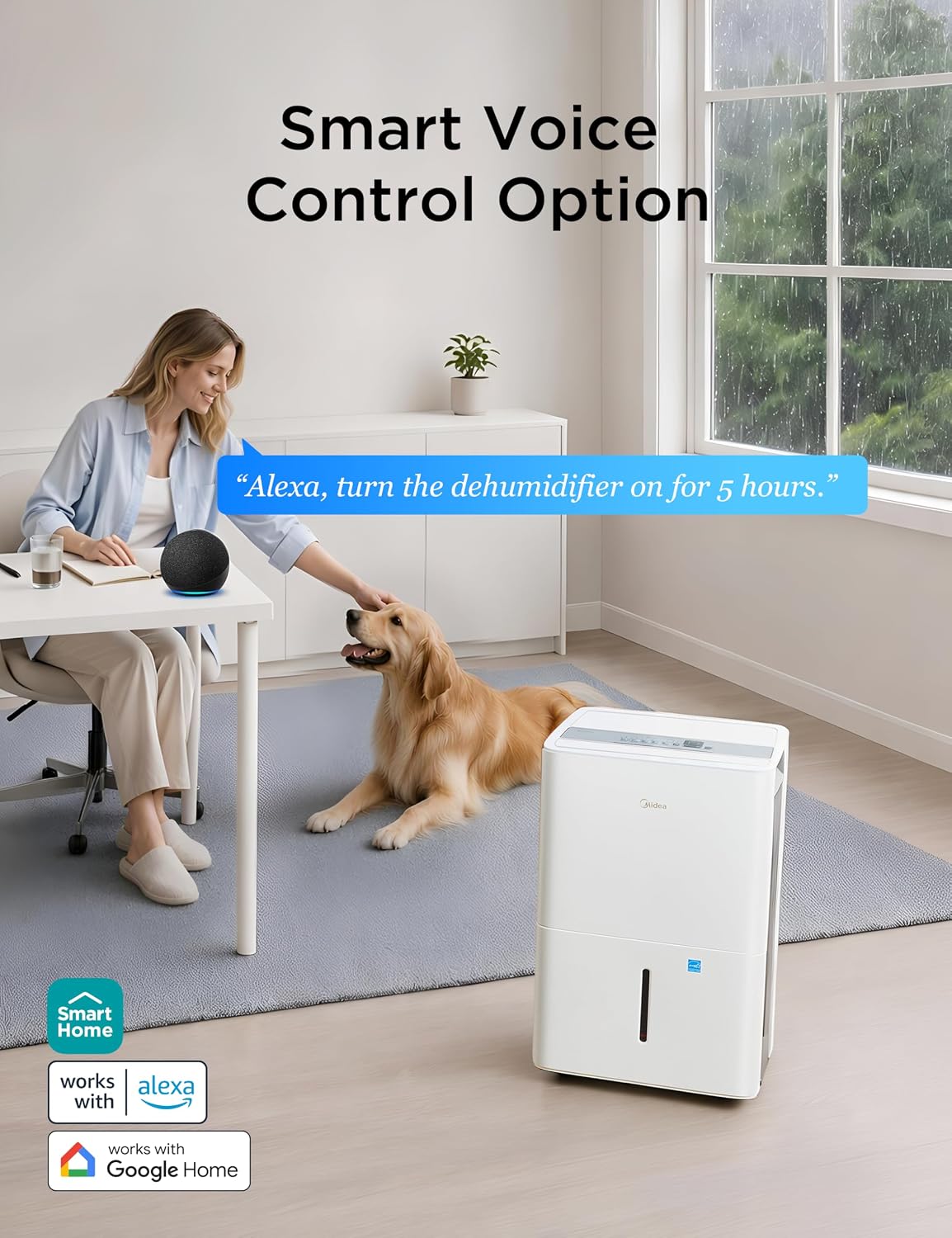 Midea 50 Pint Dehumidifier with Pump, 4,500 Sq. Ft, Energy star