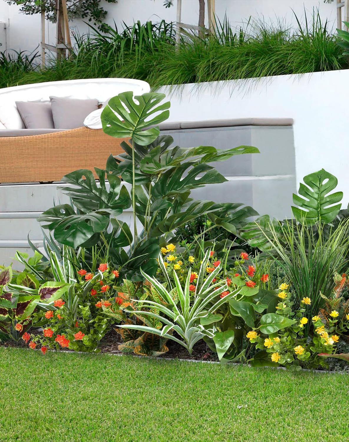 18 Pcs Artificial Plants for Outdoors Fake Greenery Stems