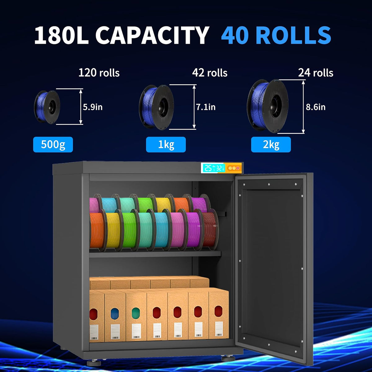 40 Rolls Filament Moisture-Proof Storage 0dB