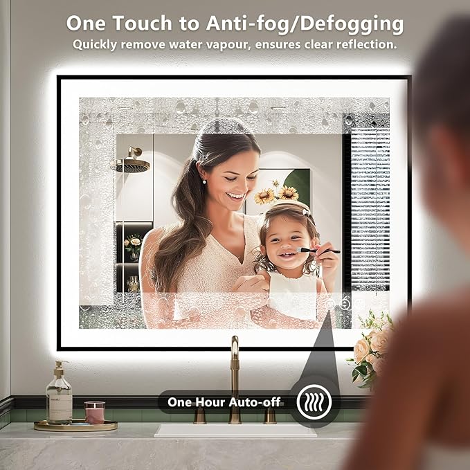 YEELAIT 28x32 Inch LED Bathroom Mirror