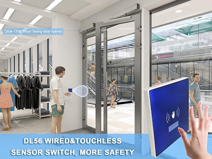 Olideauto DSW120 Electric Swing Door Opener Touchless Hand Sensor Open (2PCS)