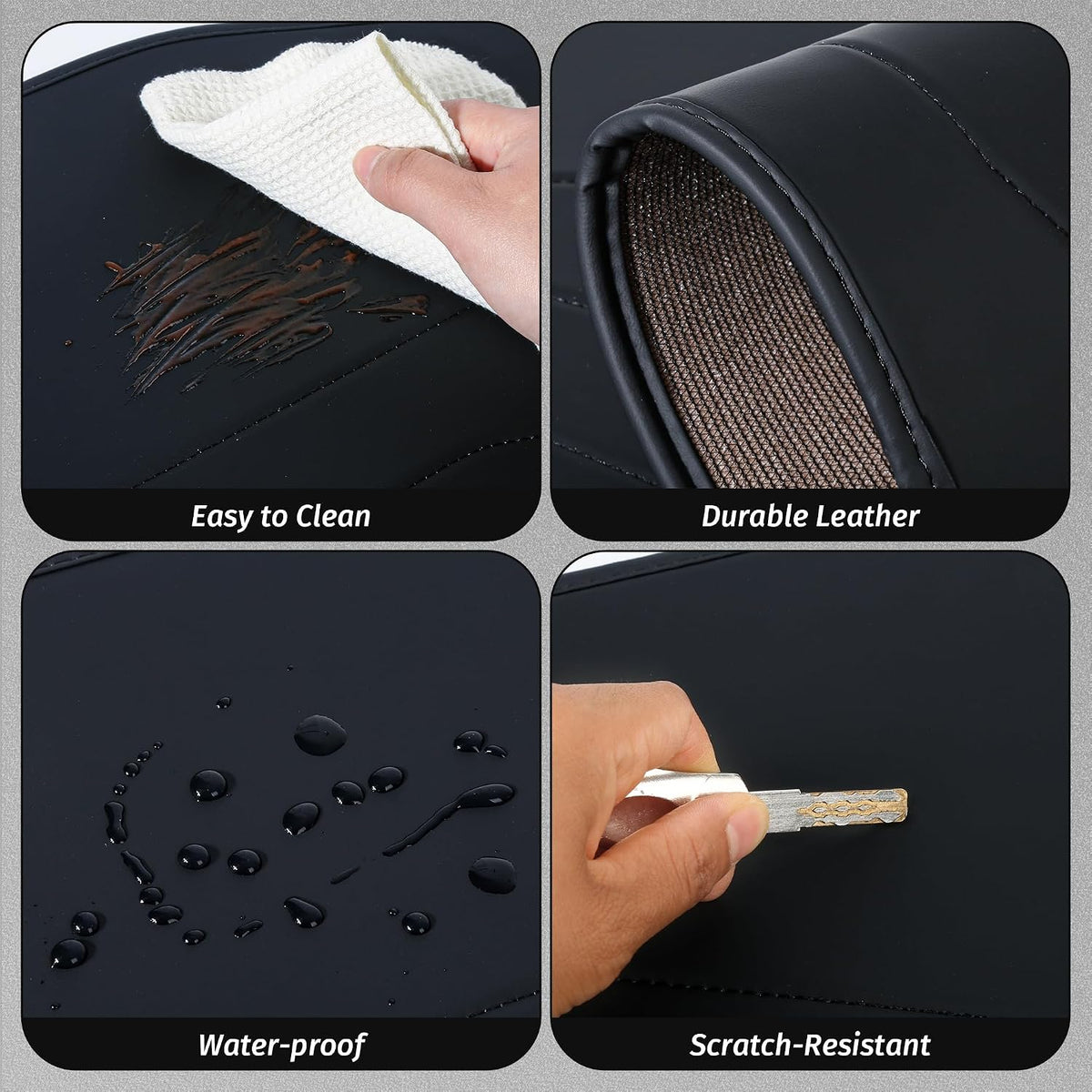Center Console Leather Side Anti-Kick Mats(2 Pieces) Designed for Tesla Model...