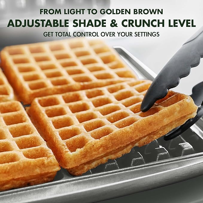 GreenPan Elite 4-Square Belgian & Classic Waffle Maker, Healthy Ceramic