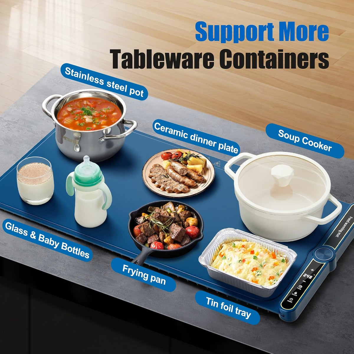 Extra Large Warming Mat for Food, 31.6"x15" Food Warmer for Parties...