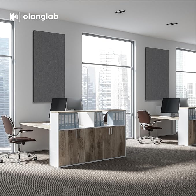 Olanglab Acoustic Panels 2 Pack, Fabric Wrapped Sound Proof Foam Panels