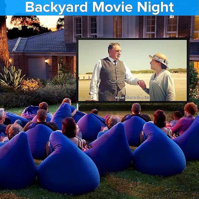 Projector Screen and Stand, JWSIT 120 inch Outdoor Movie Screen-Upgraded 3