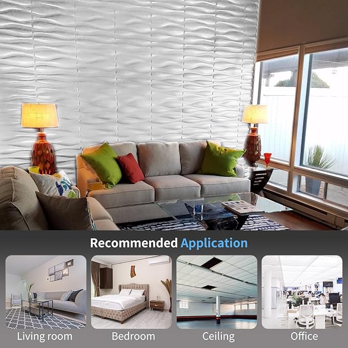 Art3d Decorative 3D Wall Panel, 32 Sq.FT PVC Interior Wall Decor