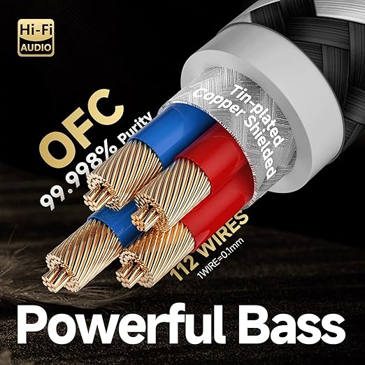 TODN Auidophile 2RCA Male to Male Stereo Audio Cable, OFC RCA Cables