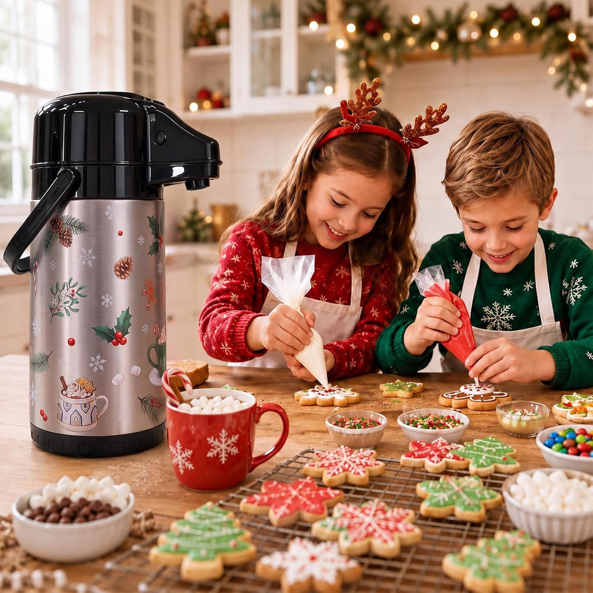85oz Christmas Hot Chocolate Dispenser Hot Cocoa Bar Supplies, Cocoa Cups