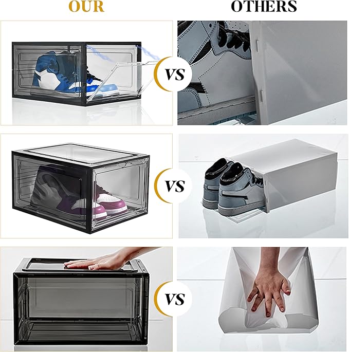 Attelite Upgrade 12pack Shoe Box Storage Containers, Thicken Sturdy Clear