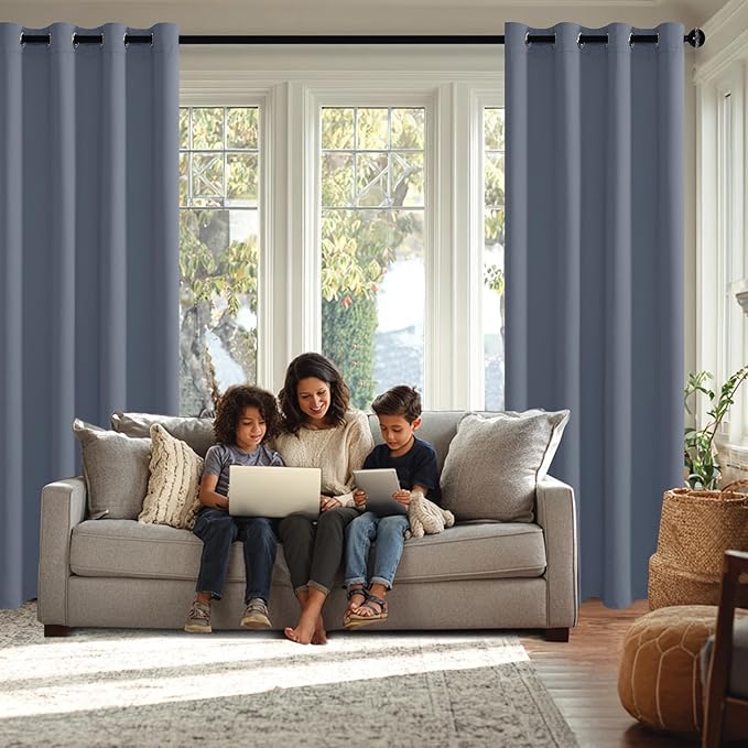 JIUZHEN Blackout Curtains with Tiebacks