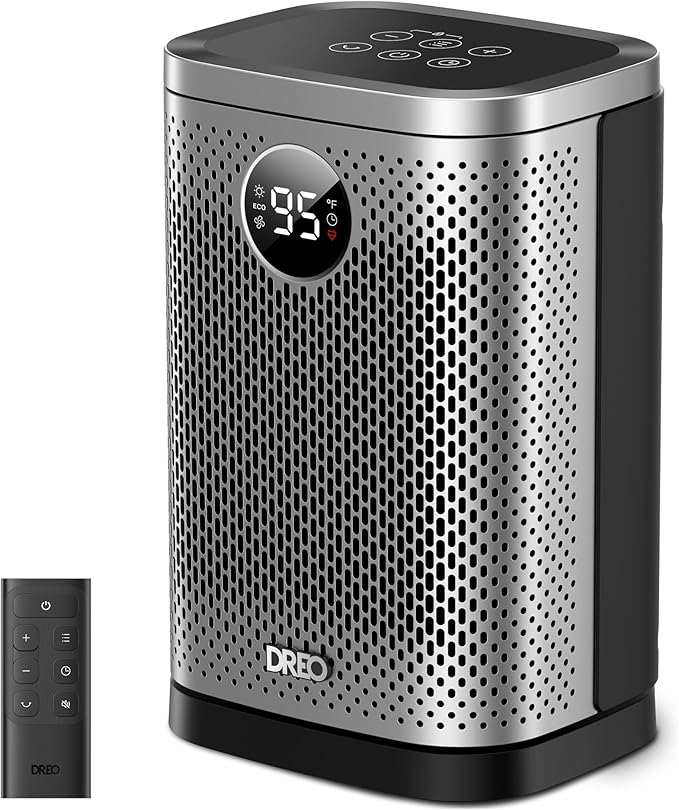 DREO Space Heater for Indoor, Portable Heater, 1500W Compact Ceramic Convection