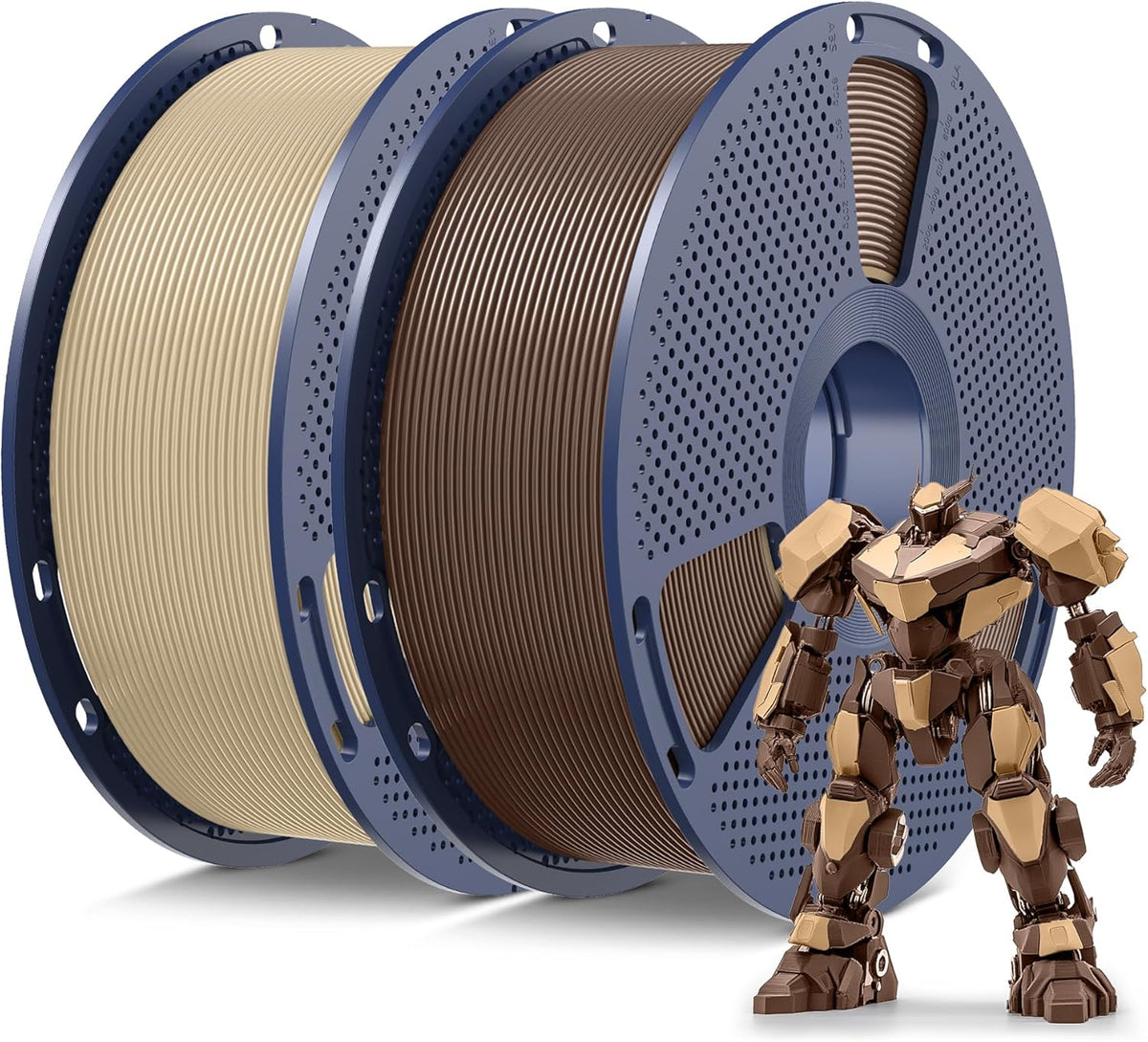 SUNLU PLA 3D Printer Filament, Oak & Coffee Brown, 2-Pack, 2KG Total