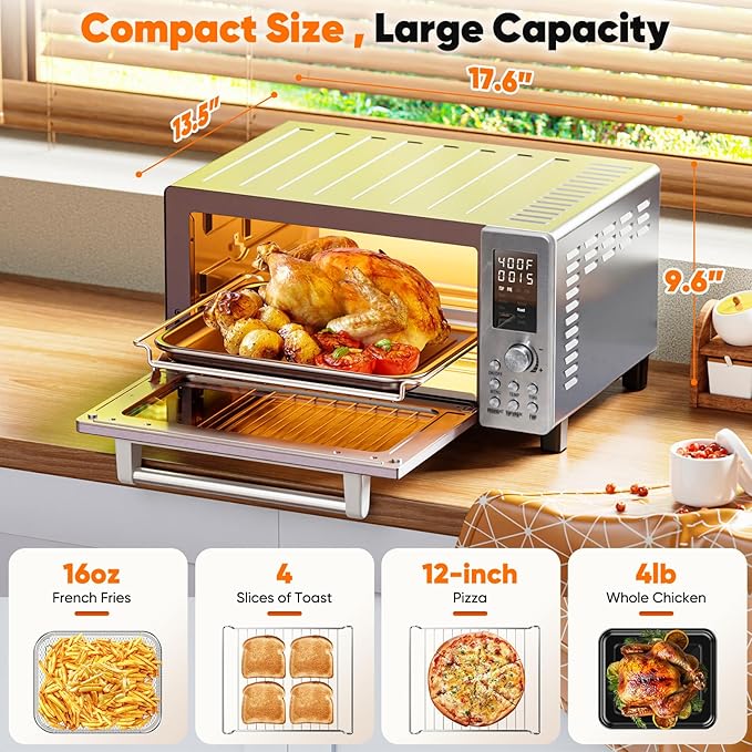 Nuwave Bravo Pro Convection Air Fryer Toaster Oven Combo, 2025 New and Improved