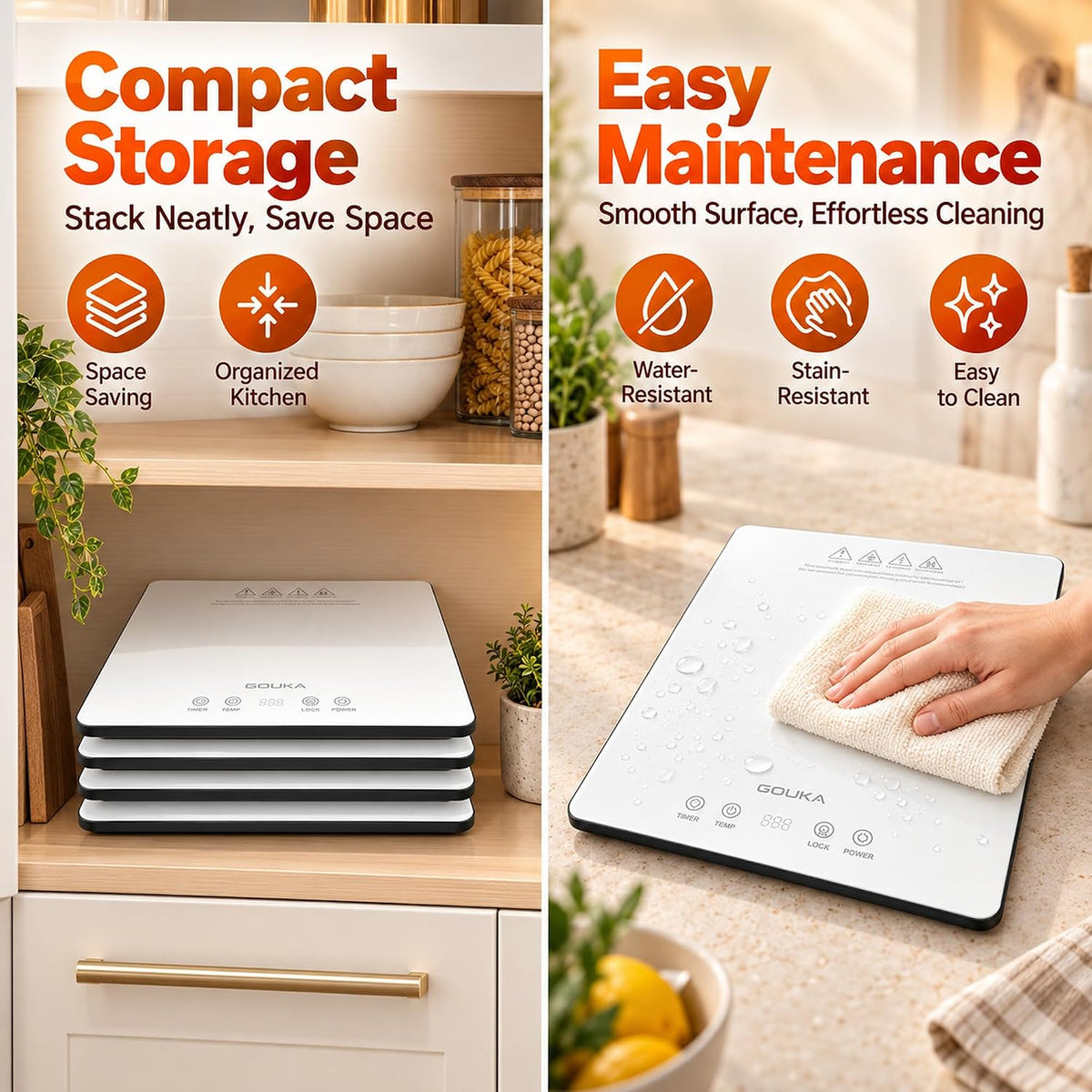 GOUKA Food Warmer Trays for Parties Buffet, Sizzling Ham & Mashed Potatoes