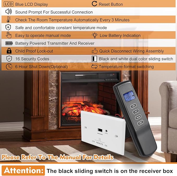 Upgraded Universal Fireplace Remote Control, Fit