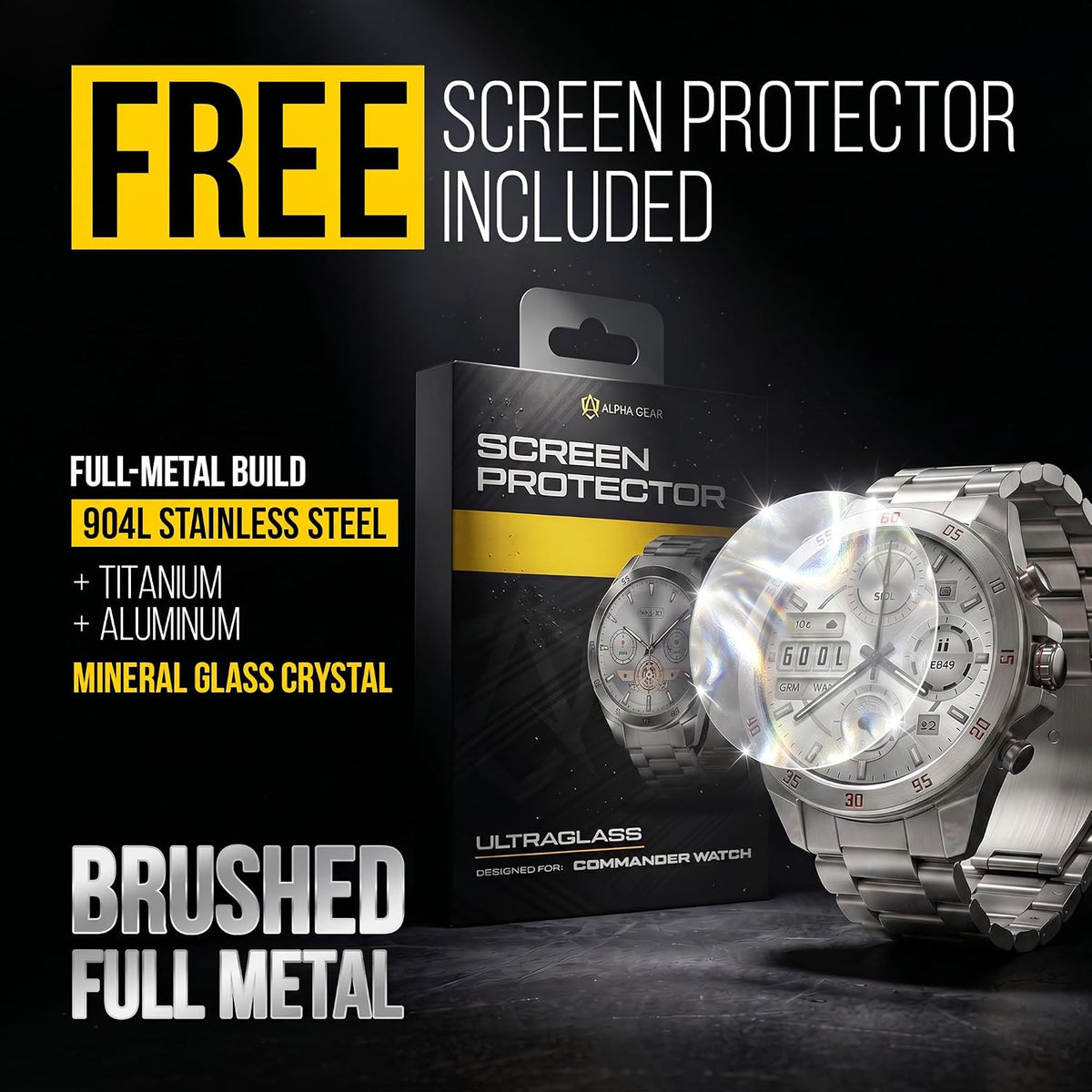 ALPHAGEAR Commander Rugged Smartwatch for Men, Heavy-Duty Tactical Watch