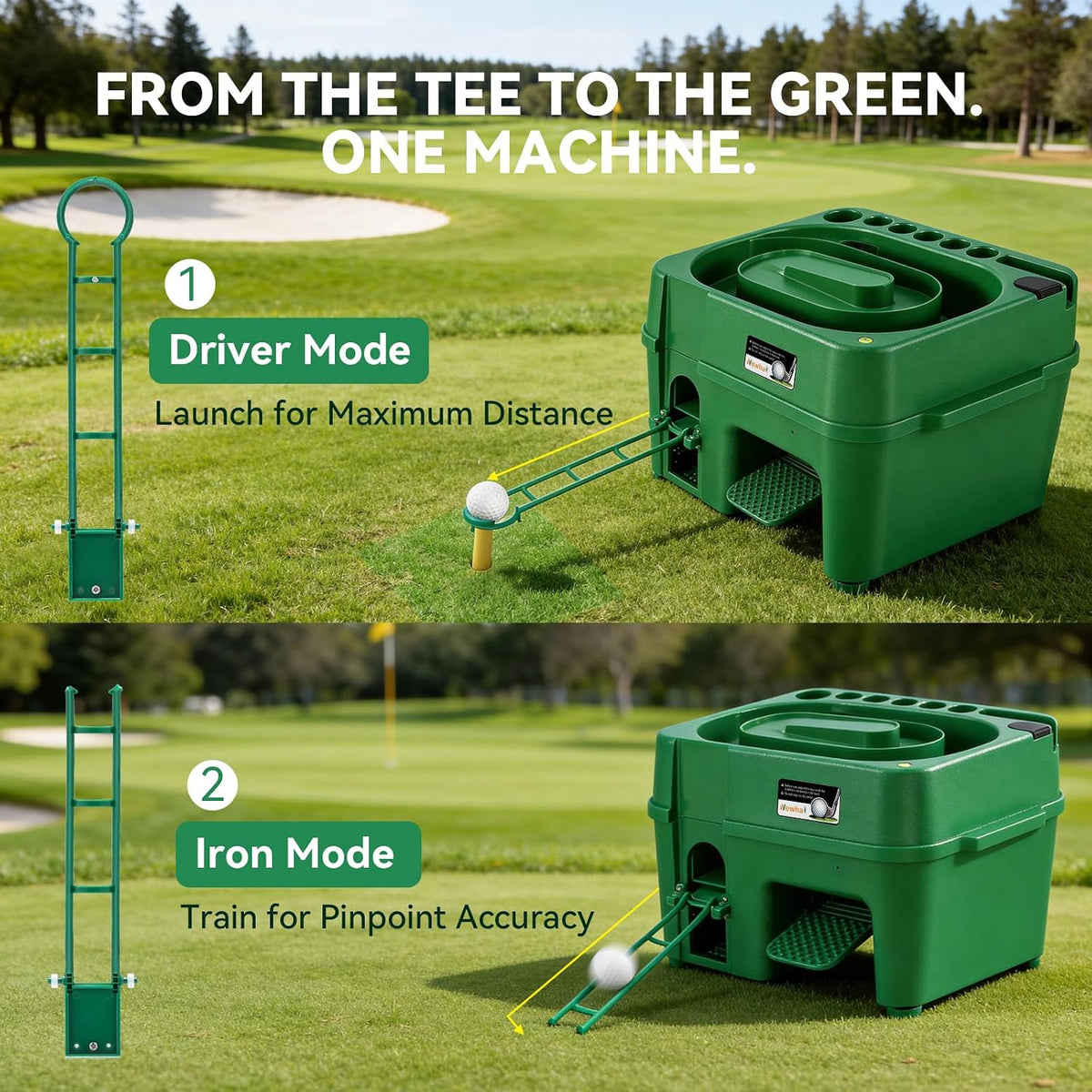 Newhai Upgraded Golf Dispenser, 50-Ball Capacity, 2 Ramps, for Practice