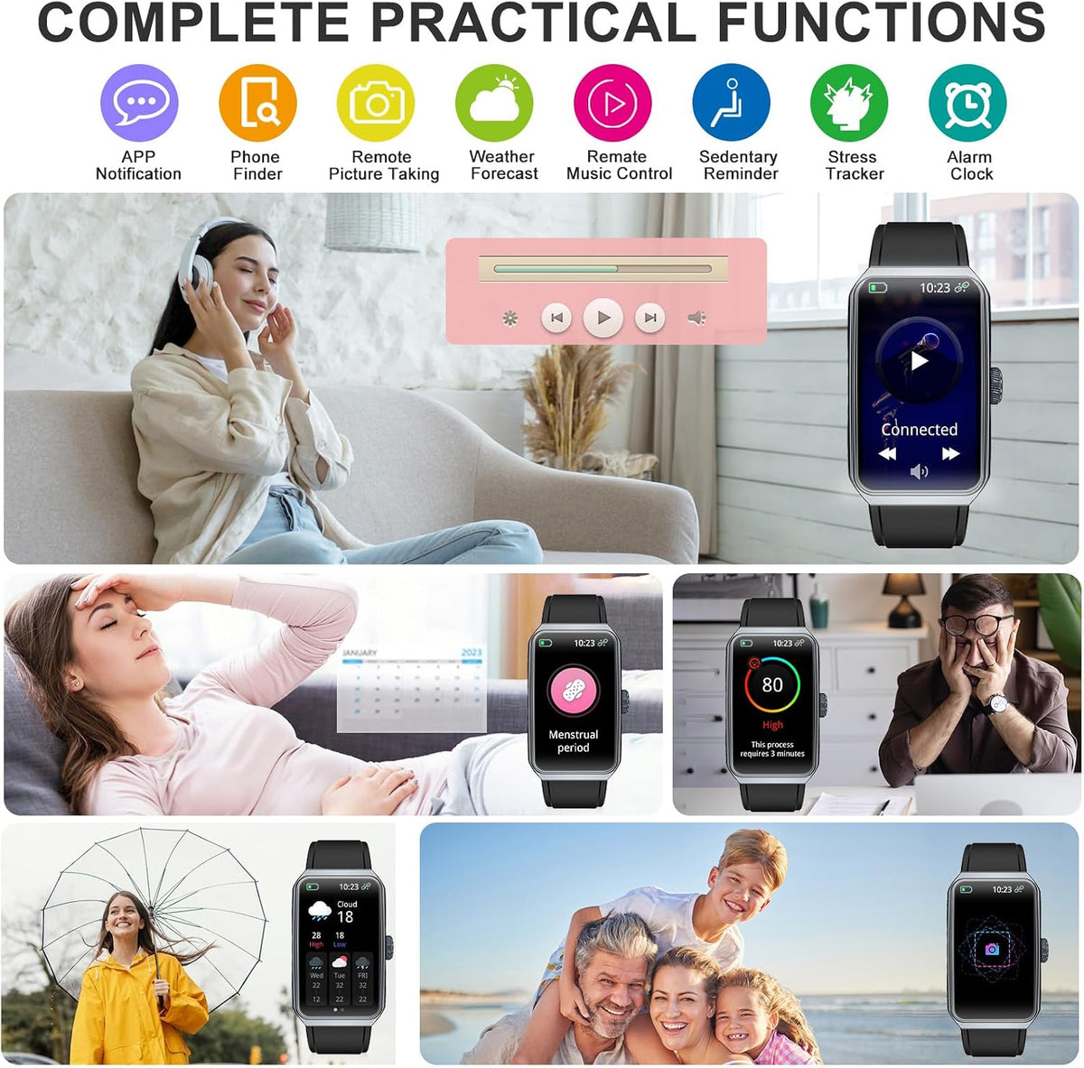Fitness Tracker, Step Counter with 24/7 Heart Rate Blood Oxygen Sleep Monitor...