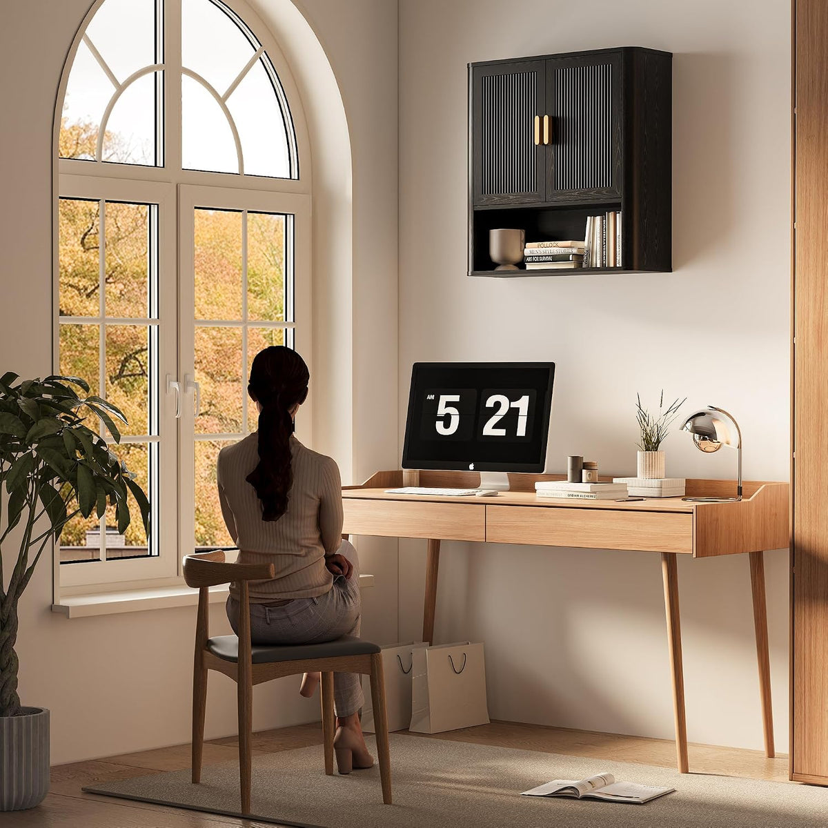 INNOD Bathroom Wall Cabinet, Wall-Mounted Medicine Cabinet with Adjustable Wo...