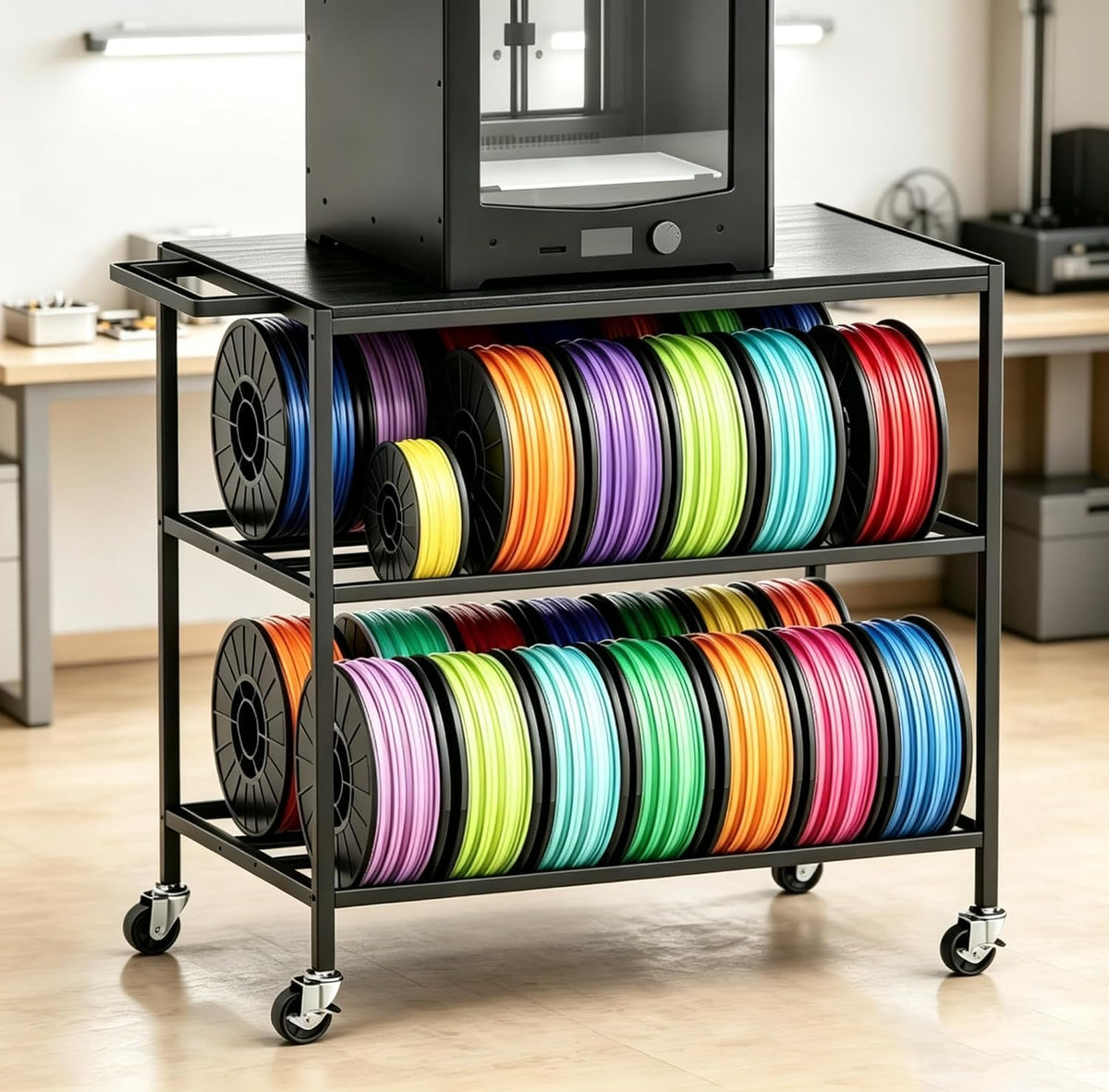 3D Printer Table, Sturdy 3D Printer Stand with 3D Printer filament storage