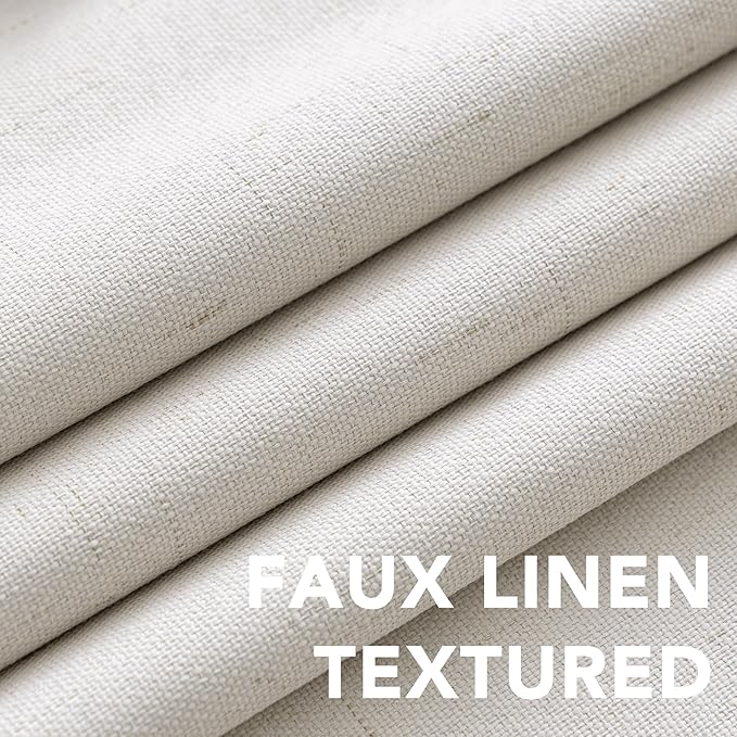 H.VERSAILTEX Linen Blackout Curtains 63 Inches Long 100% Absolutely Blackout