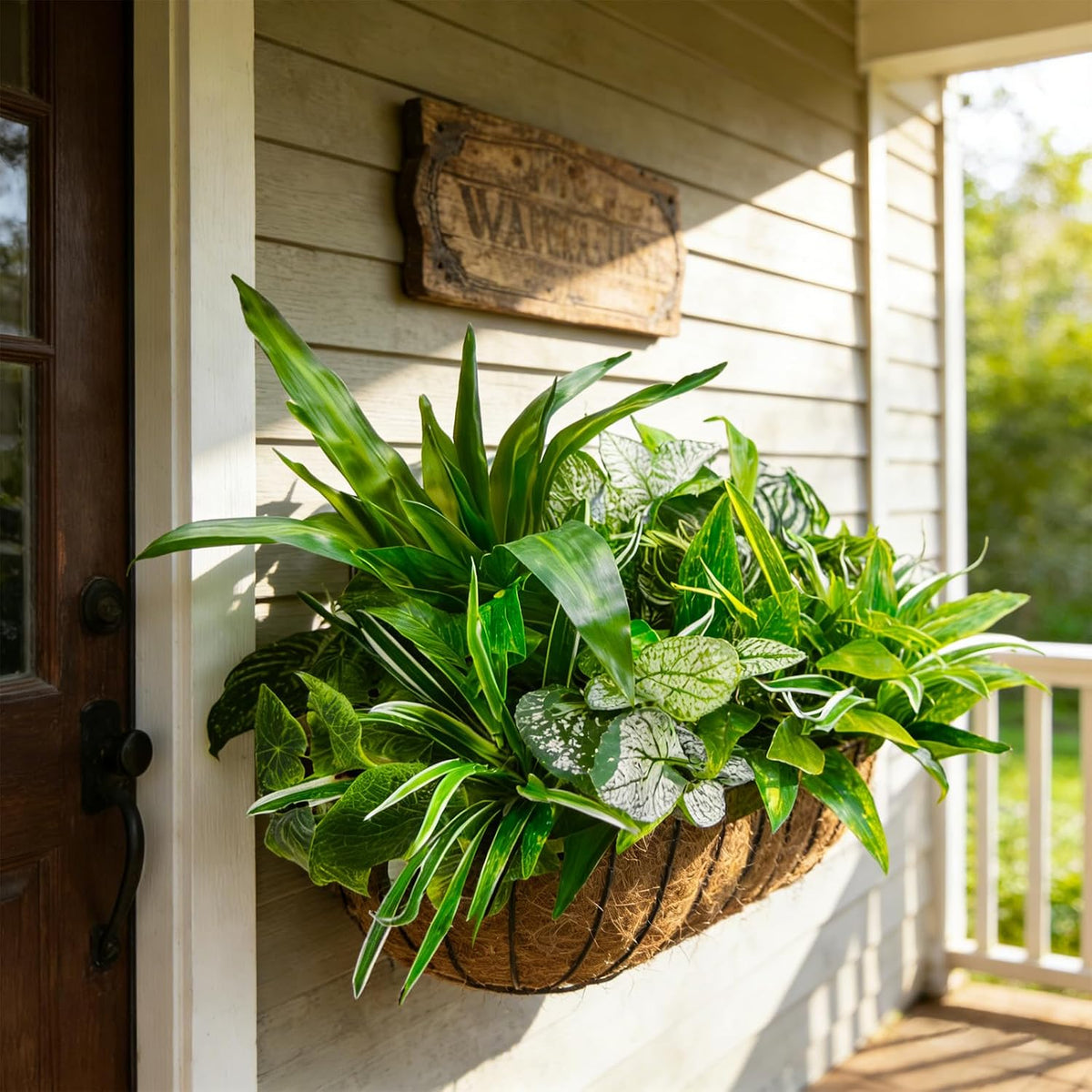 Artificial Plants for Outdoors Faux Greenery Leaves UV Resistant Fake Plant