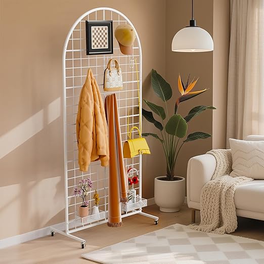 VGMiu Grid Wall Panel 1PCS Display Stand 2.6' x 5.8' FT White Grid Wa...
